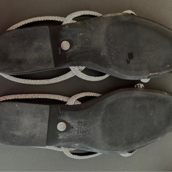 Zara Rhinestone Flat Sandals - Picture 6 of 9